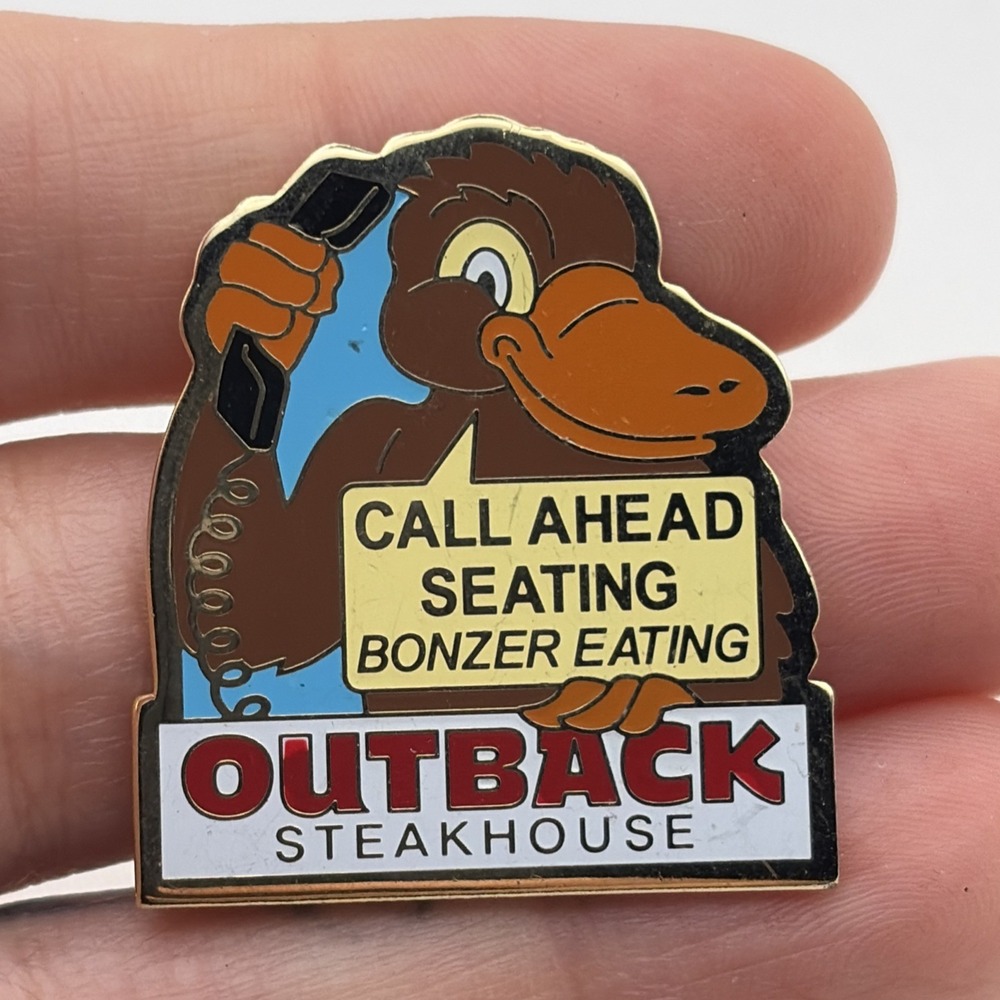 Outback Steakhouse Call Ahead Seating Bonzer Eating Platypus Lapel Hat Pin